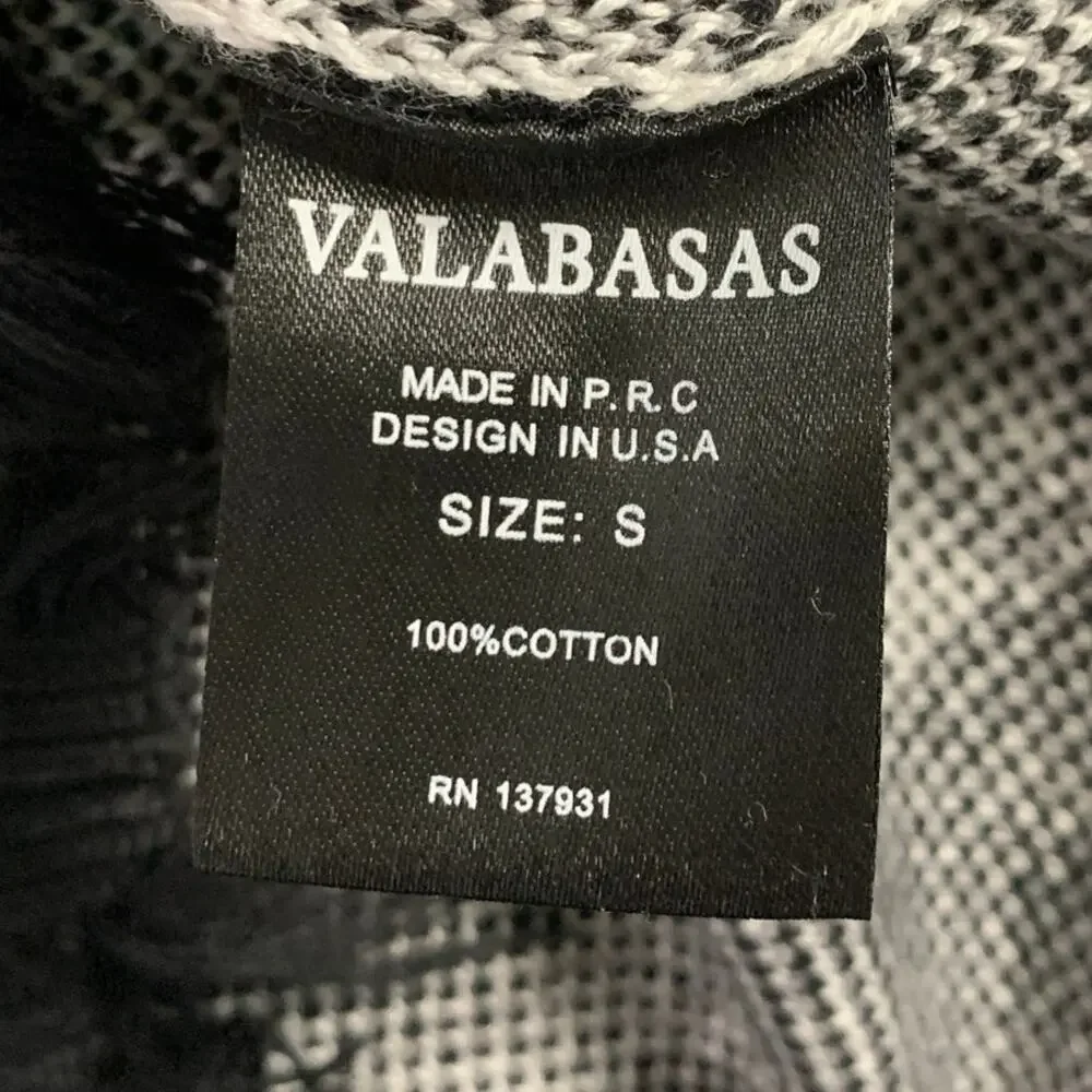Valabasas S Mens The Pledge Sweater Cardigan Black Distressed Bandana Print